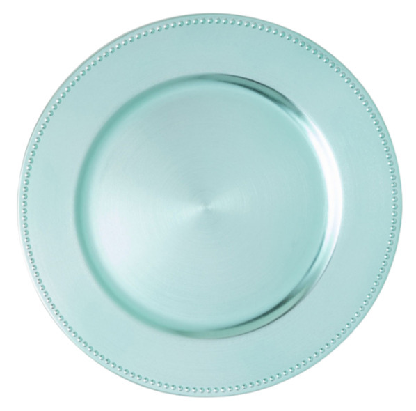 Seafoam Beaded Acrylic Charger