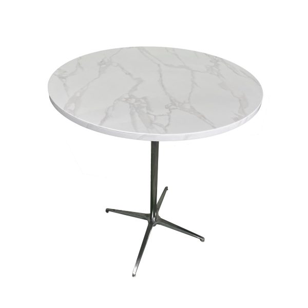 42" White Faux Marble Table