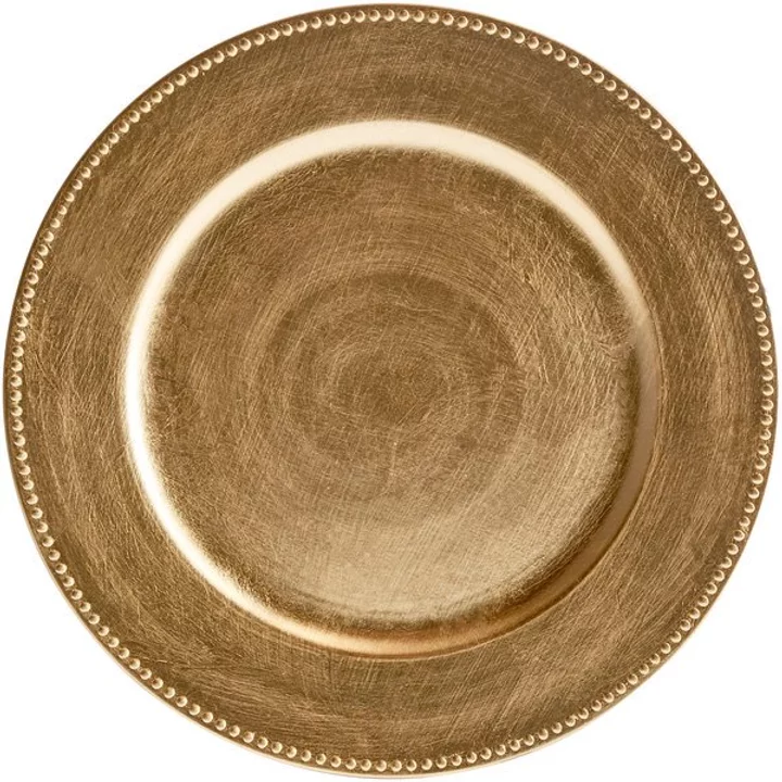 Gold Beaded Acrylic Charger