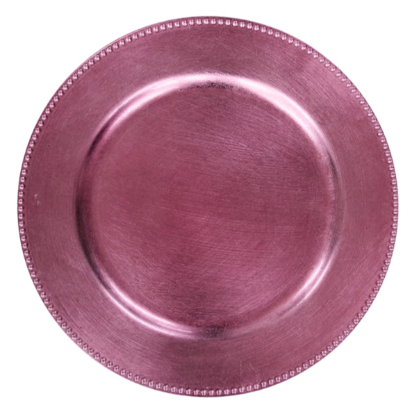 Wine Beaded Acrylic Charger