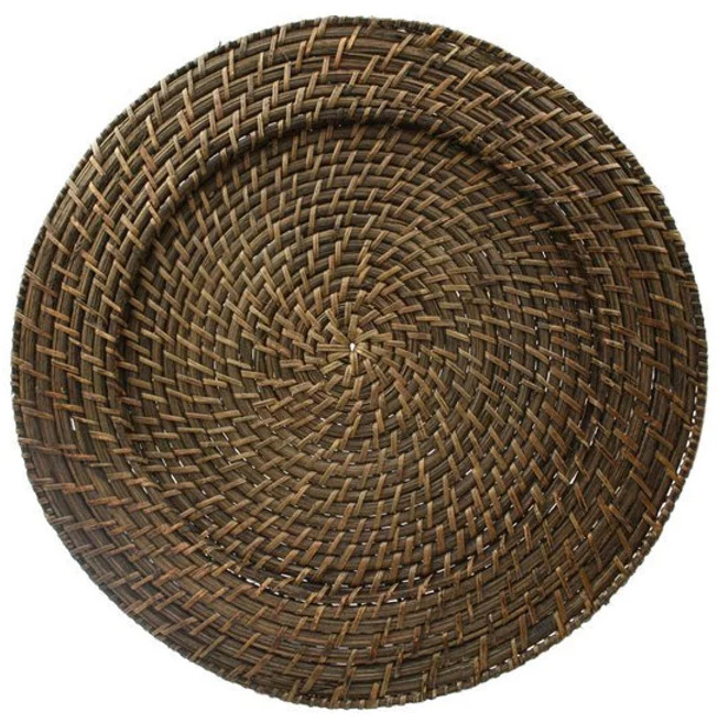 Dark Brown Wicker Charger