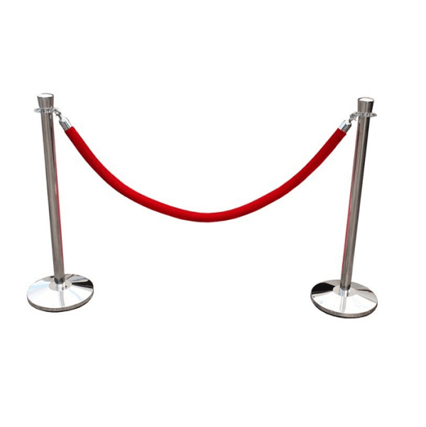 Chrome Stanchion with Red Rope