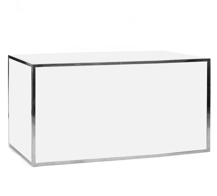 White Acrylic and Chrome Bar