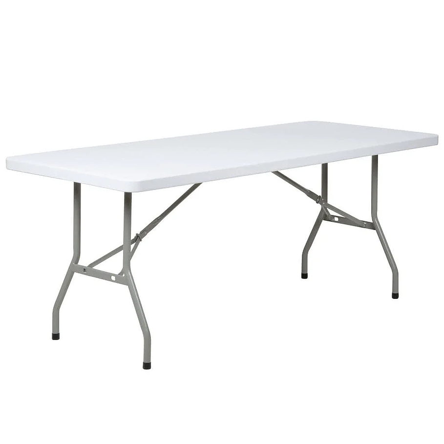 6' White Plastic Folding Table