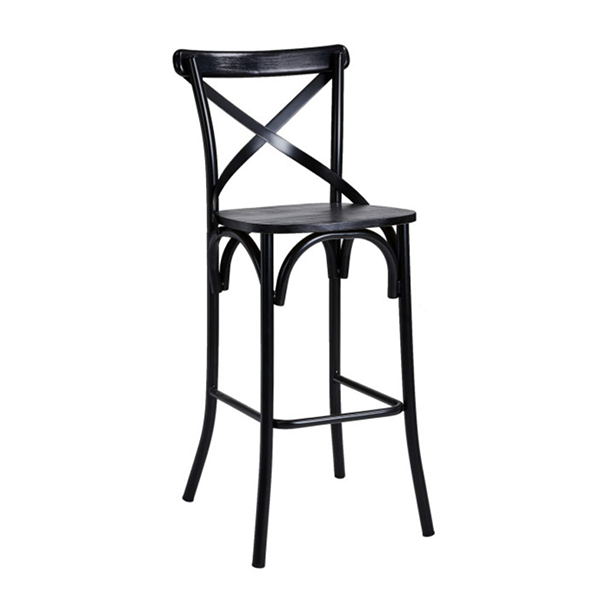 Black Crossback Bar Stool